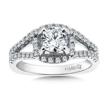 Luxury Collection Engagement Ring With Diamond Side Stones in 14K White Gold (0.39ct. tw.) /CR359W
