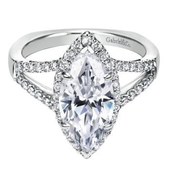 14K White Gold 0.50 ct Diamond Criss Cross Engagement Ring Setting ER6562W44JJ