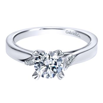 0.03 ct - Diamond Solitaire Engagement Ring Set in 
 14k White Gold / ER8881W44JJ-IGCD