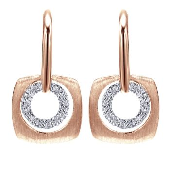 14k Pink Gold Diamond Leverback Earrings 0.15 ct EG12469K45JJ