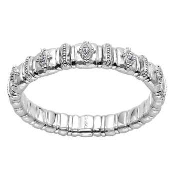 White Sapphire Bangle In Silver 925/Stainless Steel BG3214-65MXJWS