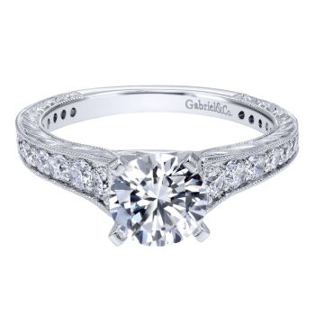14K White Gold 0.50 ct Diamond Straight Engagement Ring Setting ER10274W44JJ