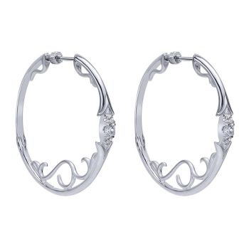 925 Silver White Sapphire Fancy Earrings EG12042SVJWS