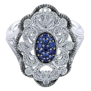 0.47 ct - Ladies' Ring
 925 Silver Multi Color Stones Fashion /LR50137SVJMC-IGCD