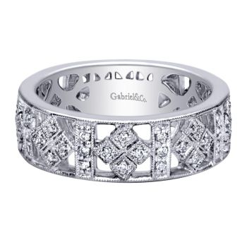 0.28 ct F-G SI Diamond Stackable Ladie's Ring In 14K White Gold LR4829W44JJ
