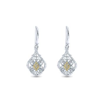 0.02 ct - Earrings
 925 Silver/18k Yellow Gold Diamond Drop /EG11069MY5JJ-IGCD