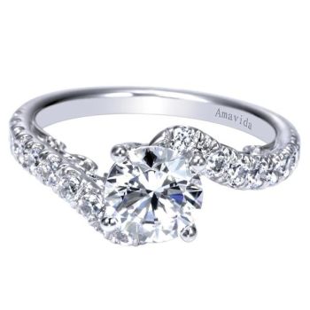 Gabriel & Co 18K White Gold 0.54 ct Diamond Bypass Engagement Ring Setting ER9098W83JJ