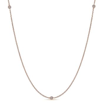 0.21 ct - Necklace
 14k Pink Gold Diamond Diamond By The Yard /NK5389K45JJ-IGCD