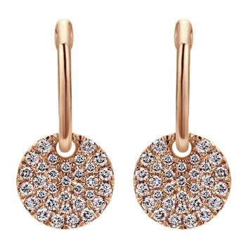 14k Pink Gold Diamond Drop Earrings 0.48 ct EG12654K45JJ