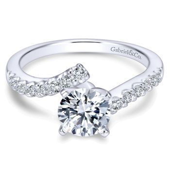 0.29 ct - Diamond Engagement Ring Set in 14K White Gold Diamond Bypass /ER4249W44JJ-IGCD