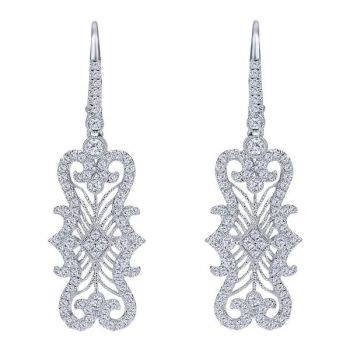 18k White Gold Diamond Drop Earrings 1.02 ct EG12265W84JJ