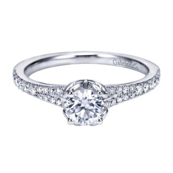 14K White Gold 0.21 ct Diamond Split Shank Engagement Ring Setting ER7727W44JJ