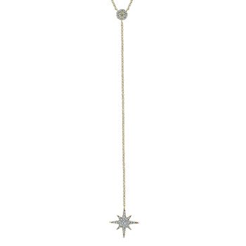 0.39 ct - Necklace
 14k Yellow Gold Diamond Y Knots /NK5397Y45JJ-IGCD