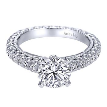 Gabriel & Co 18K White Gold 0.52 ct Diamond Eternity Band Engagement Ring Setting ER4014-4W83JJ