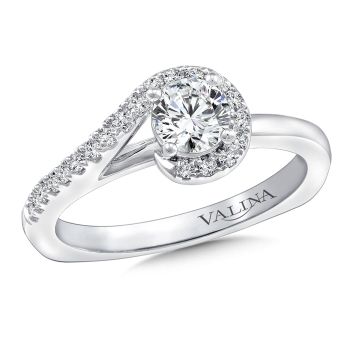 RQ9695W - Diamond Engagement Ring Mounting in 14K White Gold (.13 ct. tw.)