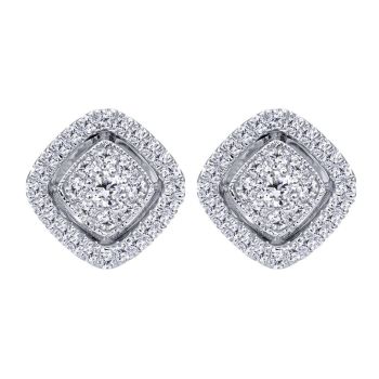 14k White Gold Diamond Stud Earrings 0.34 ct EG12278W45JJ