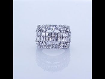 DIAMOND COCTAIL CLUSTER RING SET IN 18KT WHITE GOLD R-IDJ-01676