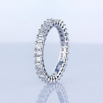 Jewel Zone US Women's Round Cut White Natural Diamond Anniversary Band Ring