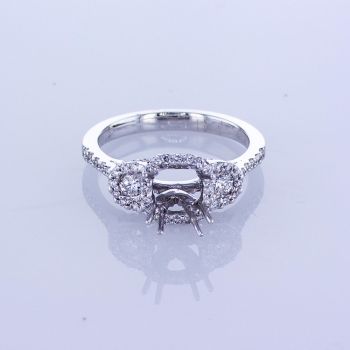 0.78CT 18K White Gold Diamond 3 Stone Diamond Setting 008939