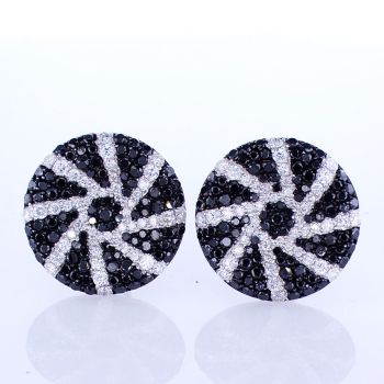 4.04CT Black and White Diamond Earrings 008993