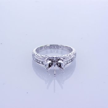0.40CT 18K White Gold Princess And Marquise ,Semi Mount  009413