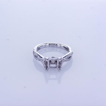 0.42ct 14K White Gold Vintage Crisscross Diamond Engagement Setting 009697  
