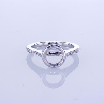 1.25CT MICRO PAVE SHANK ON BEZEL SET SEMI MOUNT FOR ROUND STONE 010352