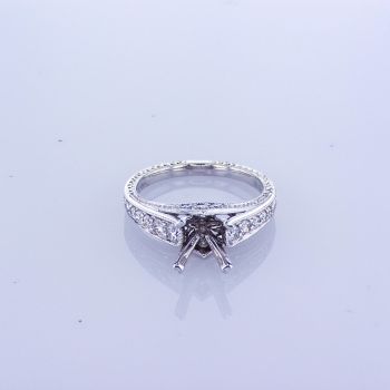 0.50ct MICRO PAVE SEMI MOUNTING WITH ANTIQUE LOOK AND TIERRA PROFILE 010824