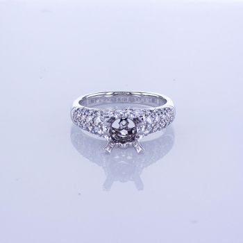 0.89CT Diamond Pave Setting In 18K White Gold 011180