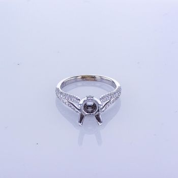 0.55ct F-G SI Round Brilliant Cut Diamond Engagement Setting 18KT White Gold 014535