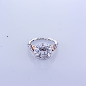 1.32CT 18KT WHITE AND PINK GOLD ROUND BRILLIANT CUT DIAMOND SEMI MOUNTING 014567