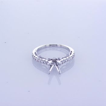 0.39ct 18KT WHITE GOLD PAVE DIAMOND ENGAGEMENT RING SETTING 014668