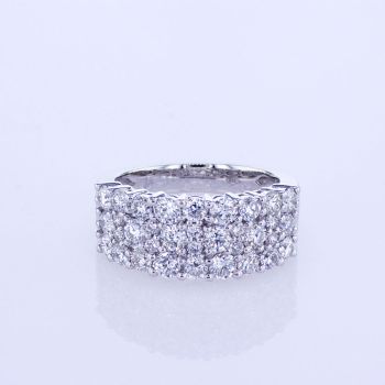 18KT WHITE GOLD INVISIBLE SET COCKTAIL DIAMOND RING 014951