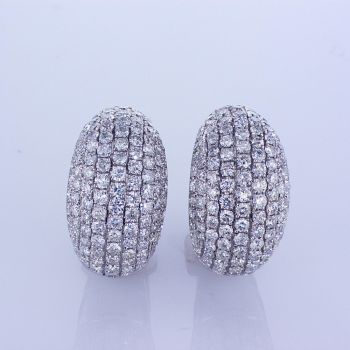 4.10CT Diamond Hoop Earrings In 18K White Gold 015186