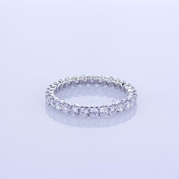 1.16CT 18KT WHITE GOLD PAVE DIAMOND ETERNITY BAND IN U-PRONG 016043