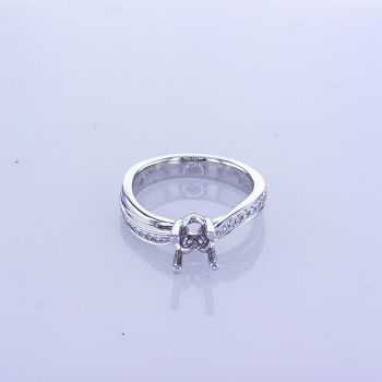 0.16ct 18KT WHITE GOLD PAVE DIAMOND ENGAGEMENT RING SETTING   016063