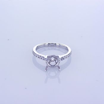 0.50ct 18KT WHITE GOLD PAVE DIAMOND ENGAGEMENT RING SETTING WITH DIAMONDS ON THE BASKET 016111