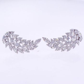 2.30 CT Fashion Diamond Earrings in 18K White Gold 