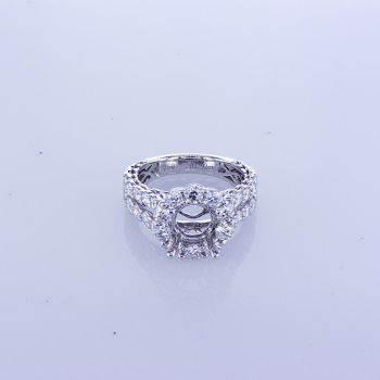 1.92ct 18KT WHITE GOLD ROUND HALO DIAMOND ENGAGEMENT RING WITH SPLIT SHANK 016380