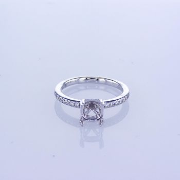 0.19ct 18KT WHITE GOLD PAVE DIAMOND SETTING WITH 4-PRONG BASKET AND DOUBLE PRONGS 016439