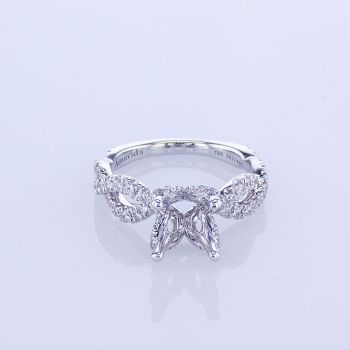 0.65ct 18KT WHITE GOLD DIAMOND ENGAGEMENT RING SETTING WITH TWISTED PAVE BAND 016607