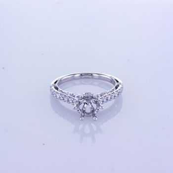 0.41CT 18KT WHITE GOLD PAVE DIAMOND SETTING WITH DESIGN ON THE PROFILE 016670