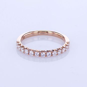 0.44CT 18KT ROSE GOLD WEDDING BAND WITH FRENCH CUT PRONGS 017710