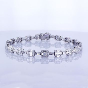 5.55CT 18K White Gold Diamond Bracelet 017936
