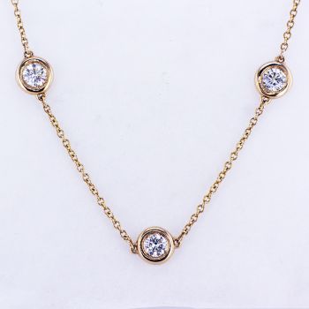 1.40CT 14KT YELLOW GOLD ROUIND DIAMOND BY THE YARD NECKLACE IDJ-018347