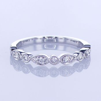 0.26CT 18KT WHITE GOLD STACKABLE DIAMOND WEDDING BAND 018489