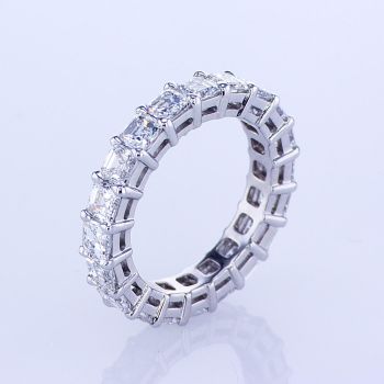 3 ct Asscher Cut Diamond Eternity Ring
