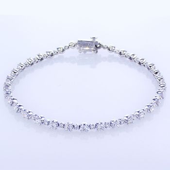 2.22CT 14KT WHITE GOLD ROUND CUT DIAMOND BRACELET WITH 4-PRONGS 018918