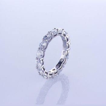 2.40CT 950 PLATINUM OVAL CUT ETERNITY WEDDING BAND WITH AIRLINE SETTING 019490