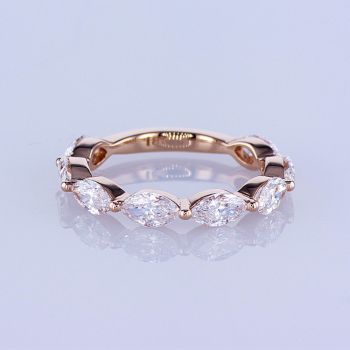 1.63CT 18KT ROSE GOLD MARQUISE CUT DIAMOND ANNIVERSARY RING